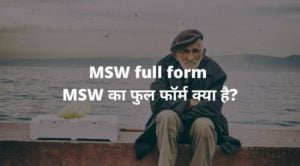 What is the full form of MSW in Hindi