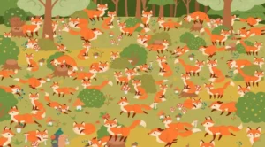 You’re the record holder if you can spot the blue-eyed fox in this optical illusion in under 25 seconds